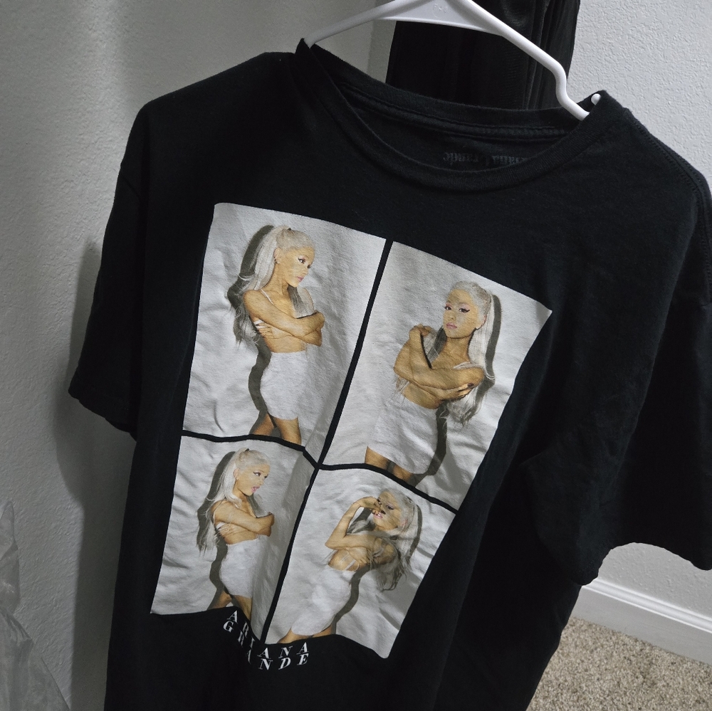 Ariana Grande Black Tee with Graphic Print